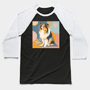 Shetland Sheepdog in 70's Baseball T-Shirt